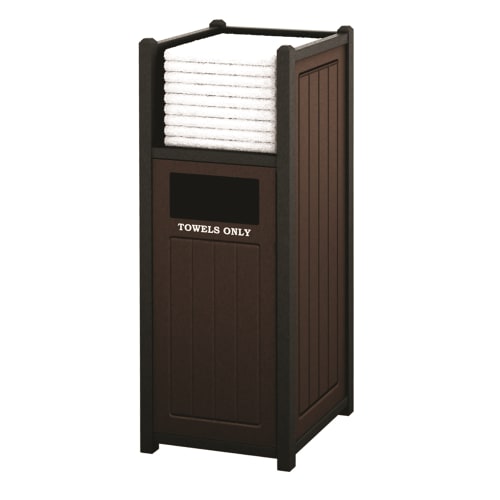 Nex-Terra® Great Lakes Vertical Towel Caddy, 32 Gallon, Tan Panels w/ Brown Accents